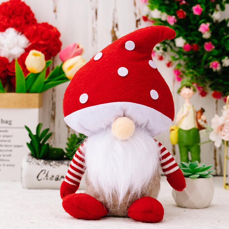 Круглая полиэстеровая кукла в красной шляпе с нежным горошком и головой-грибом для очаровательных пространств Red Dot Mushroom Male