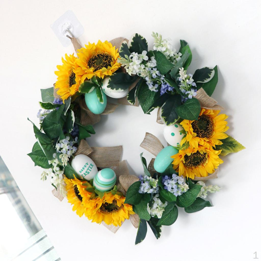 Artificial Colorful Easter Wreath Sunflowers Leaves Eggs for Front Door Home
Artificial Colorful Easter Wreath Sunflowers Leaves Eggs for Front Door Home