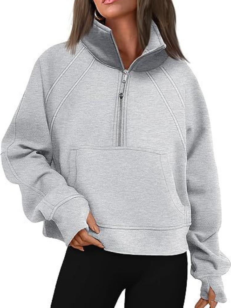 Женский пуловер с молнией до середины шеи и карманом-кенгуру, разных цветов S серый
Женский пуловер с молнией до середины шеи и карманом-кенгуру, разных цветов S серый