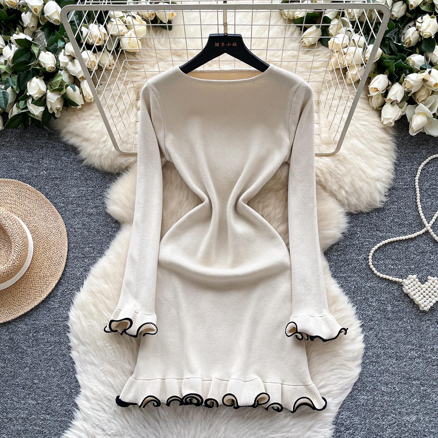 Платья женские трикотажные с темпераментом, с круглым вырезом, осенние новые, лоскутные, с оборками, Vestidos, облегающие талию, бодикон, с расклешенными рукавами One Size абрикосовый
Платья женские трикотажные с темпераментом, с круглым вырезом, осенние новые, лоскутные, с оборками, Vestidos, облегающие талию, бодикон, с расклешенными рукавами One Size абрикосовый