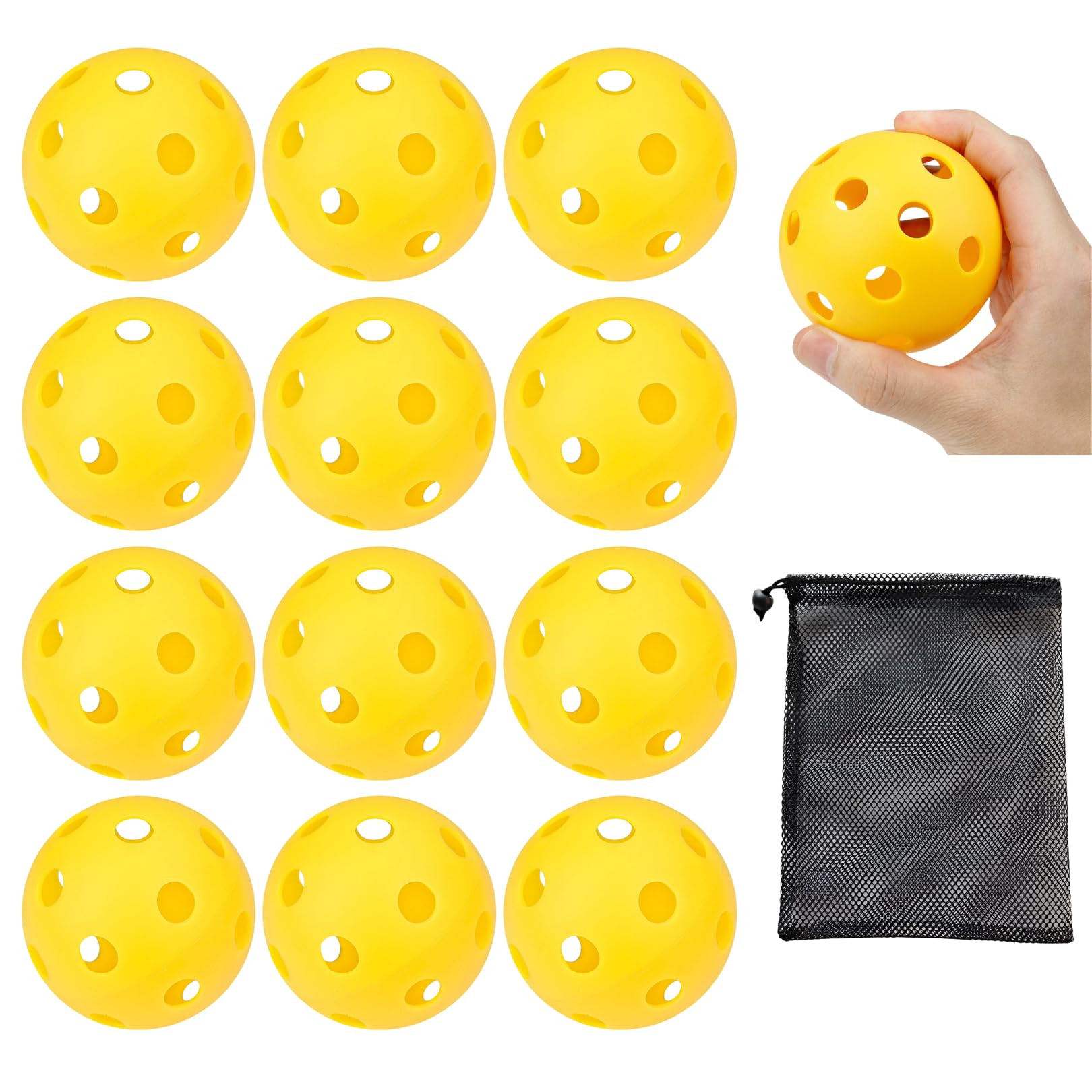 Charmoon Baseball Batting Practice Balls, 72mm, Hard, Low-Flying, with Storage Bag, 12-Pack (24 Balls, Yellow)
Charmoon Baseball Batting Practice Balls, 72mm, Hard, Low-Flying, with Storage Bag, 12-Pack (24 Balls, Yellow)