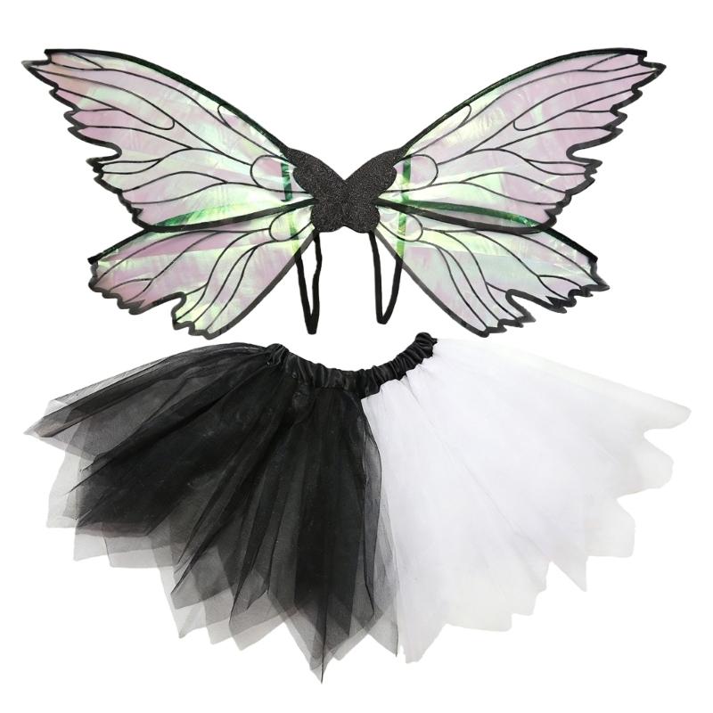 Multi-layer Fairies Wing Tulle Costume Set for Girls Halloween Cosplay Outfit with 3D Wing Costumes Accessory чорний
Multi-layer Fairies Wing Tulle Costume Set for Girls Halloween Cosplay Outfit with 3D Wing Costumes Accessory чорний