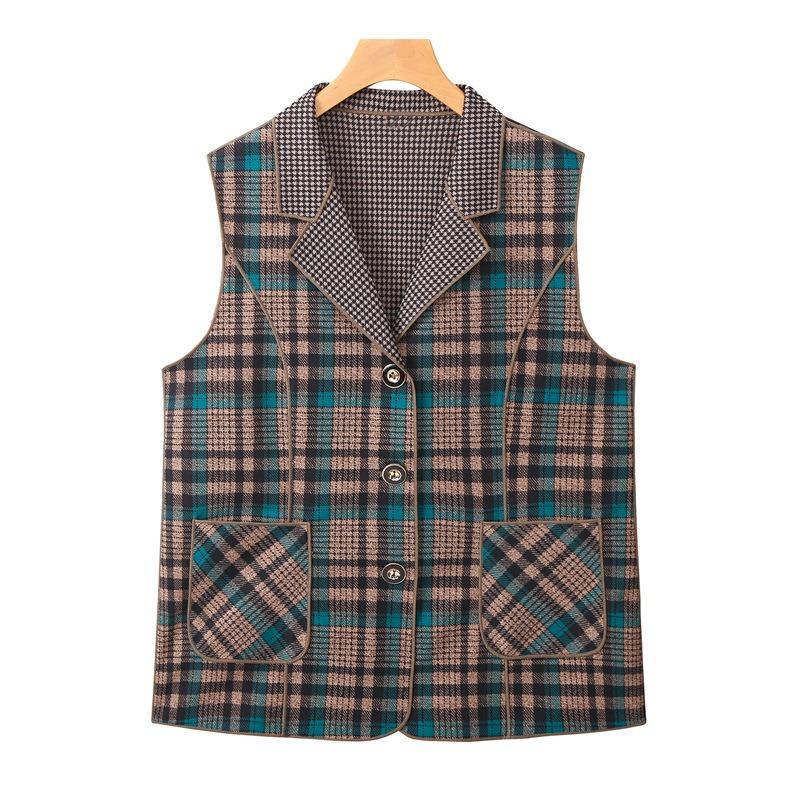 vest, plaid lapel vest, vest, women s short outer vest. 3XL
vest, plaid lapel vest, vest, women s short outer vest. 3XL