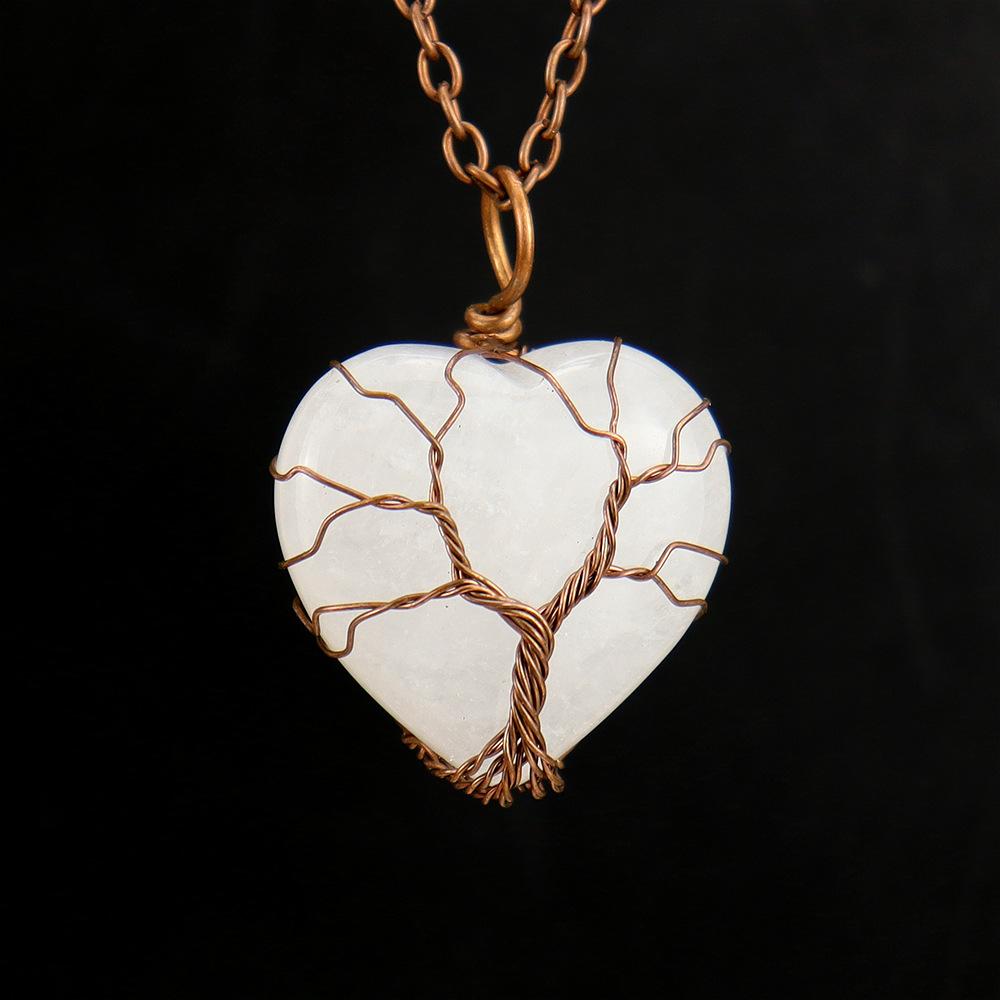 Natural Crystal Stone Tiger Stone Heart-Shaped Love Winding Tree Of Life Pendant Necklace N641
Natural Crystal Stone Tiger Stone Heart-Shaped Love Winding Tree Of Life Pendant Necklace N641