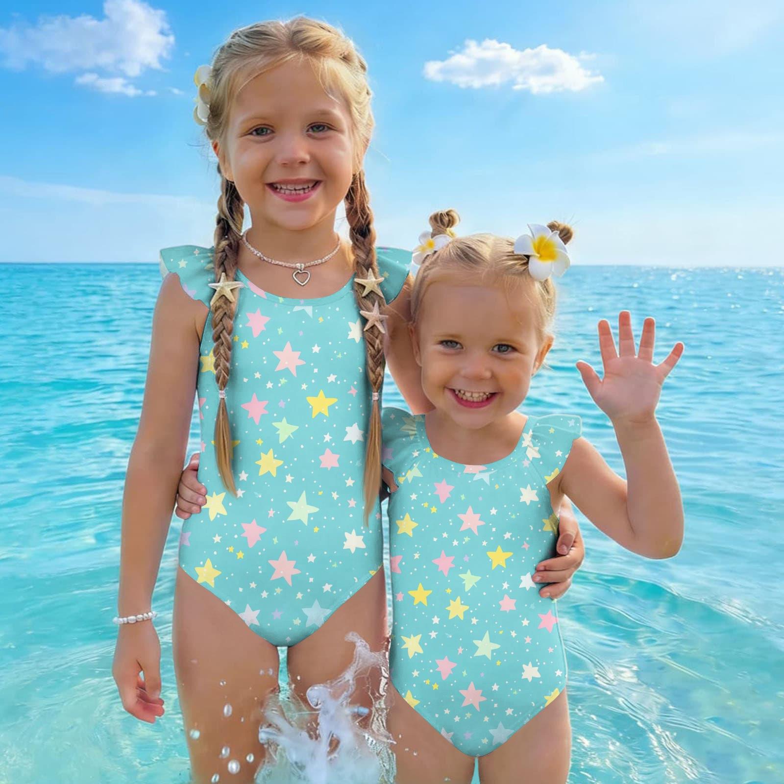 Girls One Piece Swimsuit Star Print Sleeveless Summer Swimwear Kids Beachwear Pool Bathing Suit for Toddlers and Children 130 циан
Girls One Piece Swimsuit Star Print Sleeveless Summer Swimwear Kids Beachwear Pool Bathing Suit for Toddlers and Children 130 циан