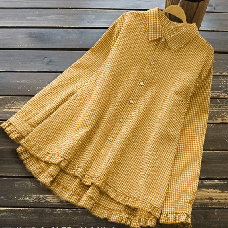Autumn Korean Retro Casual Street Style Top Women s Turn-down Collar Single-breasted Plaid Loose Long Shirt Chic Office Lady 4XL
Autumn Korean Retro Casual Street Style Top Women s Turn-down Collar Single-breasted Plaid Loose Long Shirt Chic Office Lady 4XL