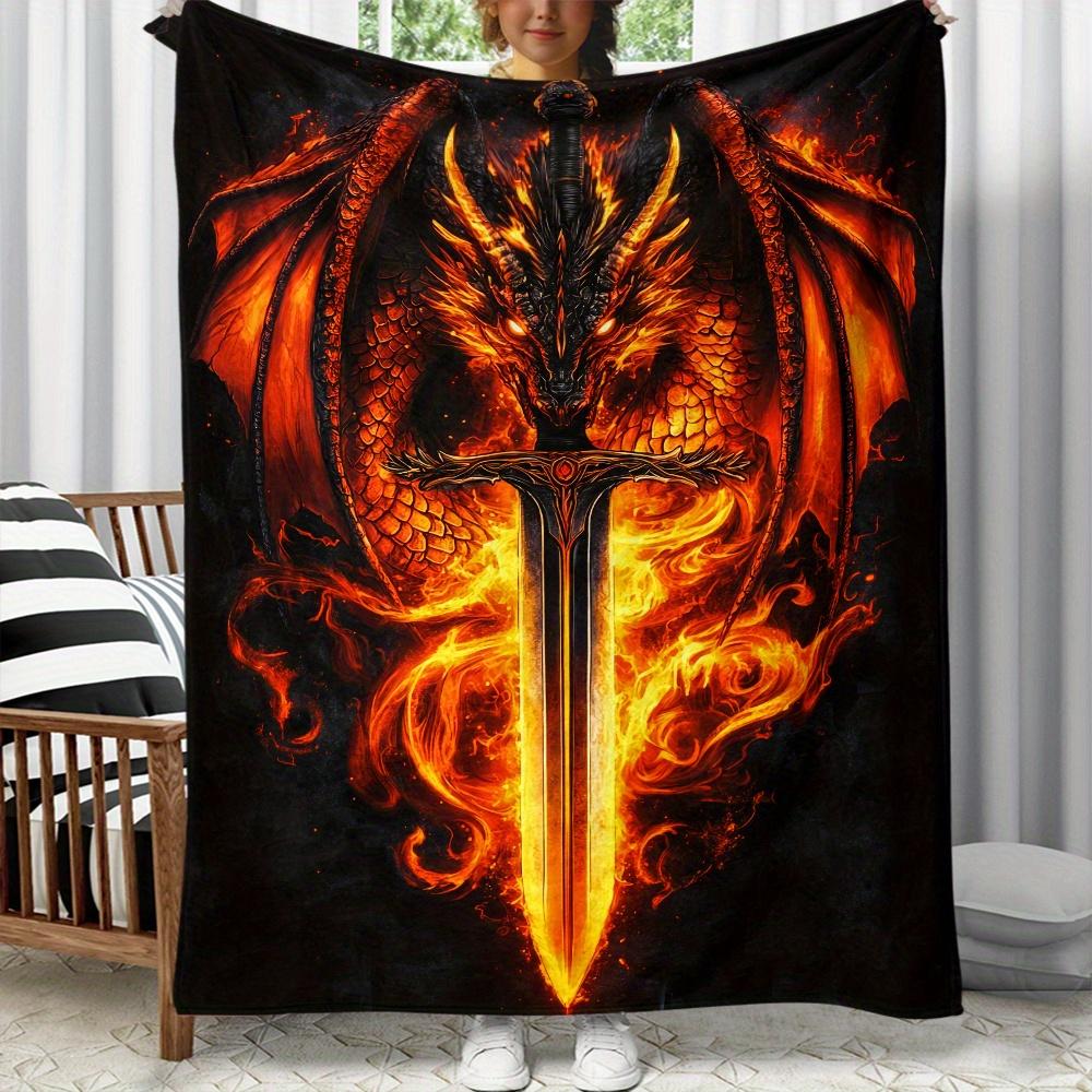 Dragon Wing Sword Print Flannel Blanket, Lightweight Soft Throw for Sofa Bed Travel, Fantasy Themed All Season Decor 75x90cm
Dragon Wing Sword Print Flannel Blanket, Lightweight Soft Throw for Sofa Bed Travel, Fantasy Themed All Season Decor 75x90cm