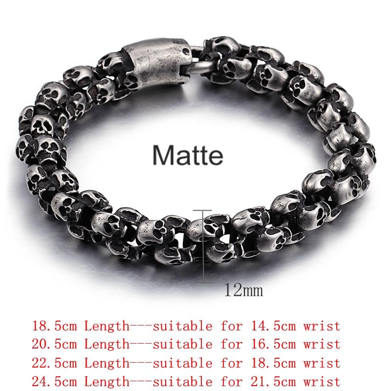12/15mm Evil Ghost Head Skull Chain Bracelet Men 316L Stainless Steel Punk Shiny Matte Biker Rock Demon Jewelry 24.5cm
12/15mm Evil Ghost Head Skull Chain Bracelet Men 316L Stainless Steel Punk Shiny Matte Biker Rock Demon Jewelry 24.5cm