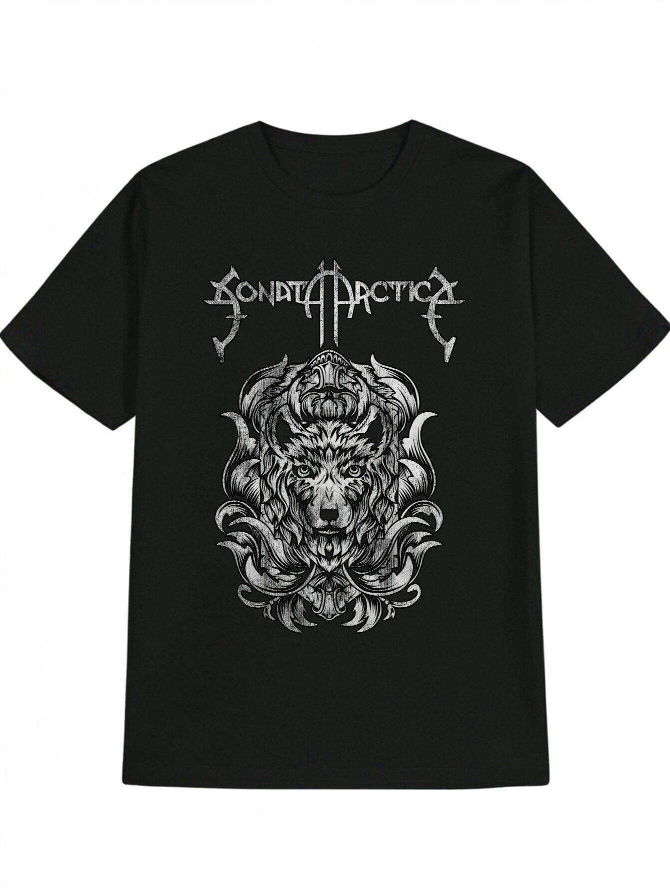 Graphic Print Round Neck T-shirt - Black Casual Short Sleeve Tee with Wolf Design L
Graphic Print Round Neck T-shirt - Black Casual Short Sleeve Tee with Wolf Design L