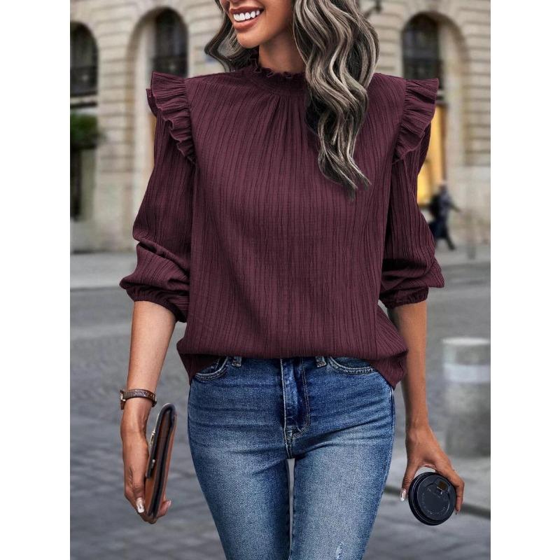 Fashion Spring Autumn Elegant Ruffled Stand-up Collar Women Blouse 2025 Loose Long Sleeve Office Shirt Casual Simple Streetwear Tops T-shirts S бордовий
Fashion Spring Autumn Elegant Ruffled Stand-up Collar Women Blouse 2025 Loose Long Sleeve Office Shirt Casual Simple Streetwear Tops T-shirts S бордовий