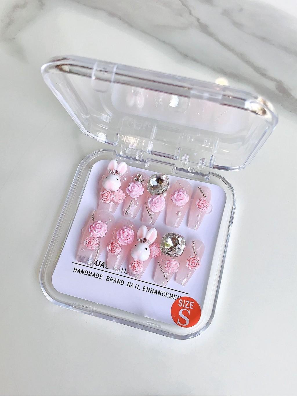 Wearing Bunny Nail Cute Cartoon Art Imitation Porcelain Rabbit Camellia Pink XS
Wearing Bunny Nail Cute Cartoon Art Imitation Porcelain Rabbit Camellia Pink XS