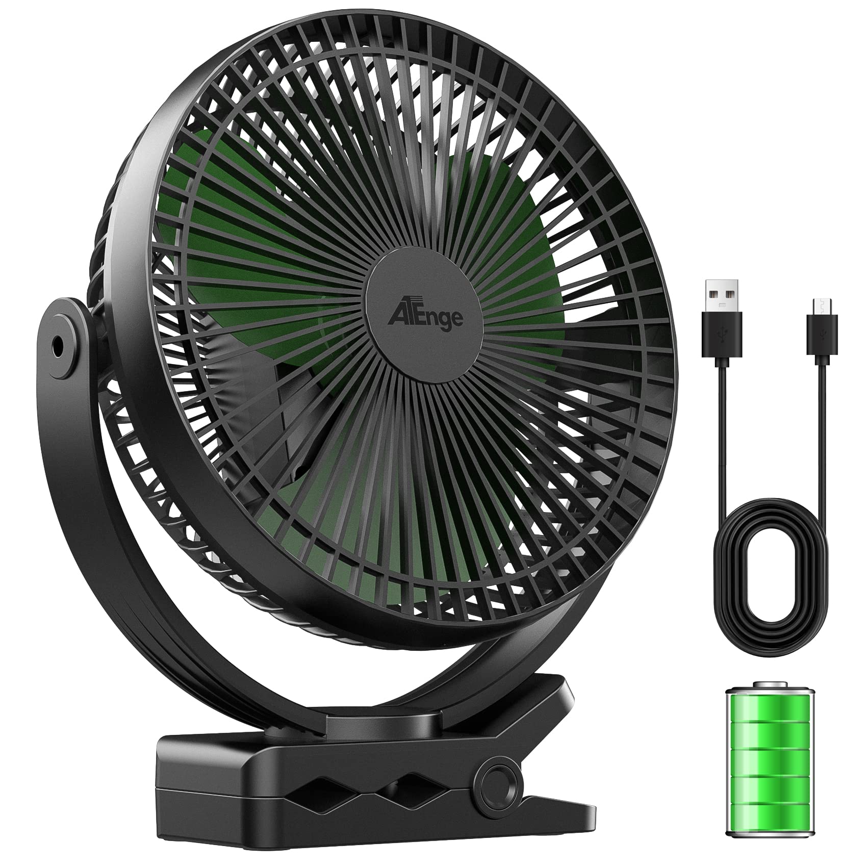 ATEnge USB Desk 10000mAh Fast Continuous 4 Wind Speed Quiet Angle Perfect for Living and Black Clip-on Fan, Compact, Type-C Rechargeable, Battery,
ATEnge USB Desk 10000mAh Fast Continuous 4 Wind Speed Quiet Angle Perfect for Living and Black Clip-on Fan, Compact, Type-C Rechargeable, Battery,