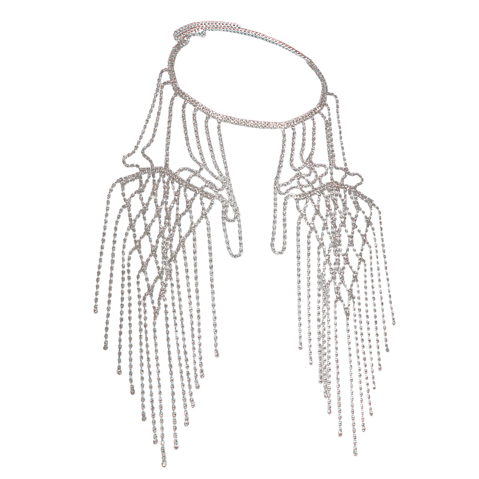 Exquisite Hand Beading Rhinestones Shoulder Chain Necklace Elegant Tassels Collar Jewelry for Wedding Photo Stage Show серебряный
Exquisite Hand Beading Rhinestones Shoulder Chain Necklace Elegant Tassels Collar Jewelry for Wedding Photo Stage Show серебряный