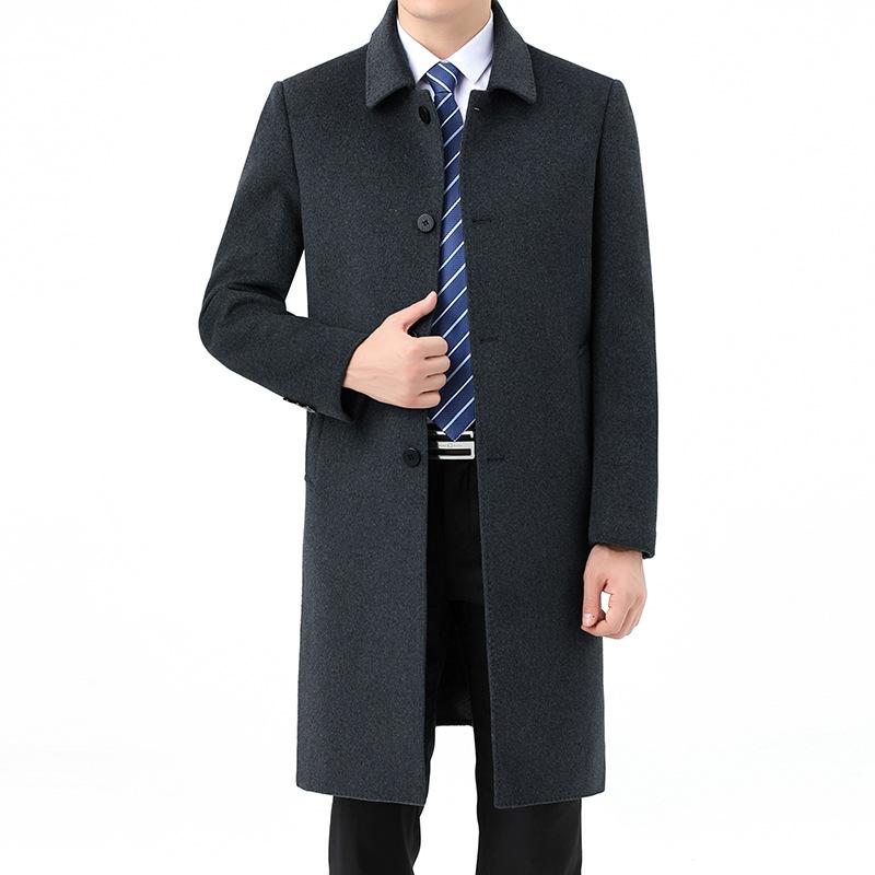 Двустороннее кашемировое пальто для мужчин среднего возраста на зиму, новый фасон с отворотами, утолщенное теплое шерстяное пальто со съемной подкладкой 195
Двустороннее кашемировое пальто для мужчин среднего возраста на зиму, новый фасон с отворотами, утолщенное теплое шерстяное пальто со съемной подкладкой 195