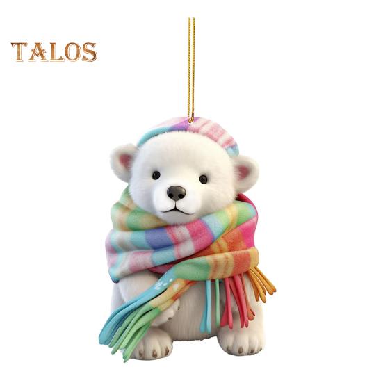 Подвеска в виде оленя Санта-Клауса, праздничная рождественская елка, подвесное украшение, акриловое мультяшное украшение в виде Санты для брелоков, сумок на окна E