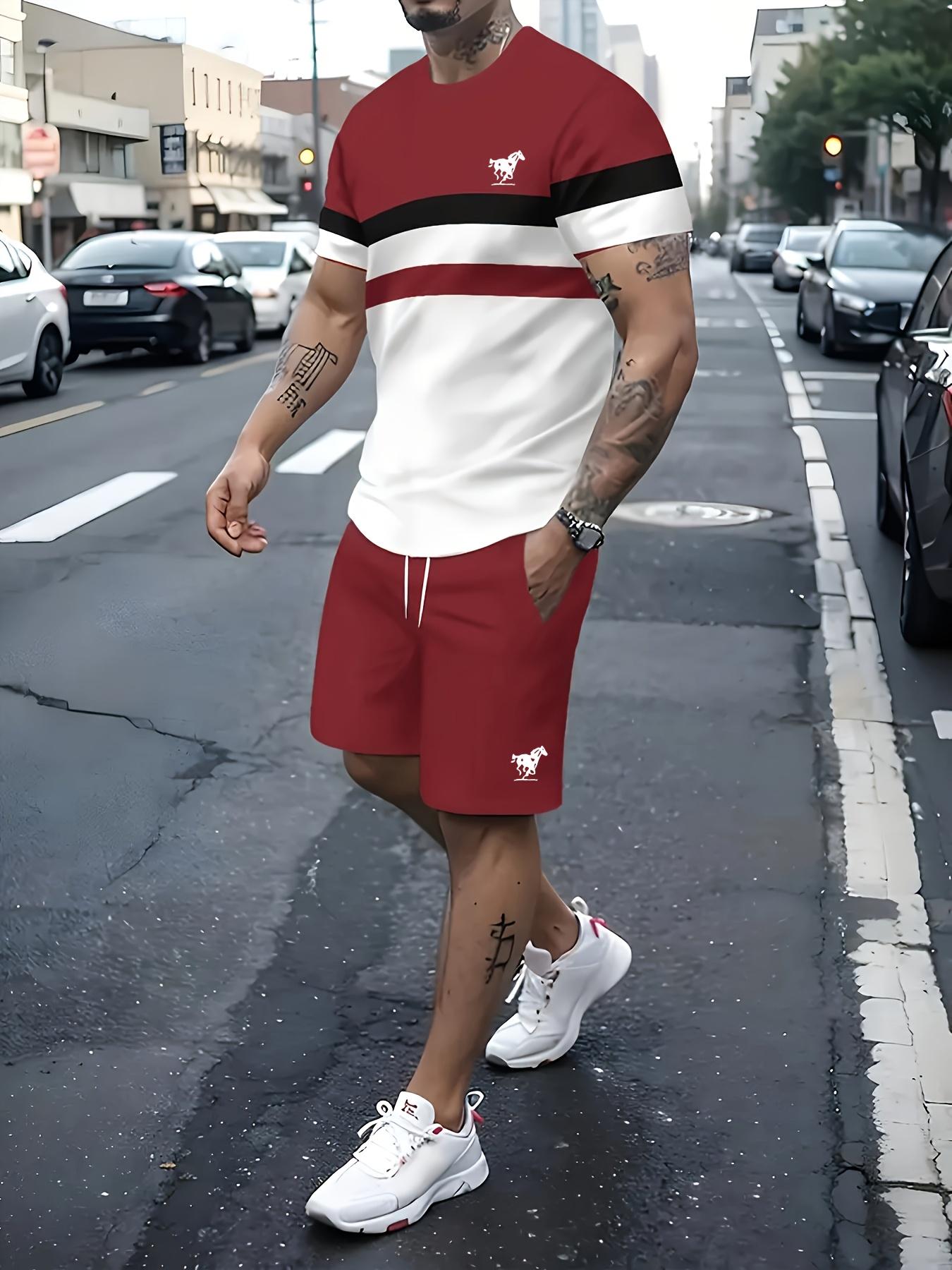 Men s Stylish Matching Color T-Shirt and Shorts Set for Casual Outings - Quick-drying and machine washable S
Men s Stylish Matching Color T-Shirt and Shorts Set for Casual Outings - Quick-drying and machine washable S