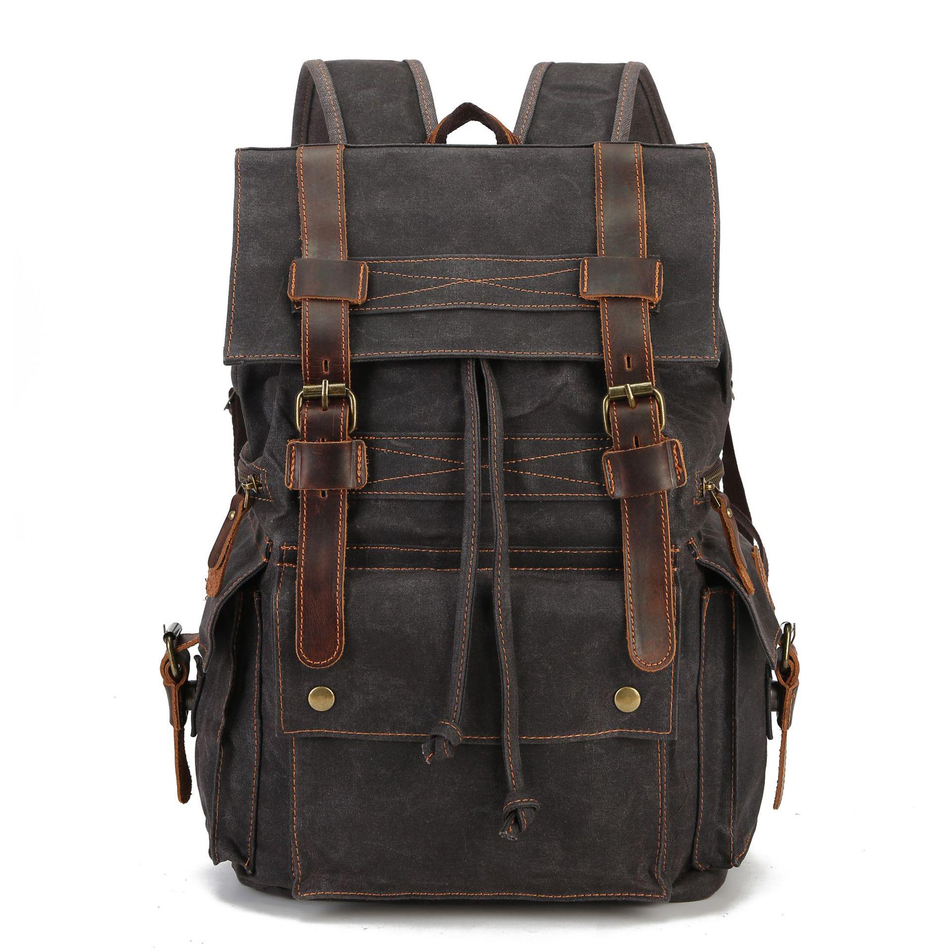 Classic Waxed Canvas & Crazy Horse Leather Backpack - Vintage Style for Outdoor Travel 25cm Width x 43cm Height x 16cm Depth серый
Classic Waxed Canvas & Crazy Horse Leather Backpack - Vintage Style for Outdoor Travel 25cm Width x 43cm Height x 16cm Depth серый