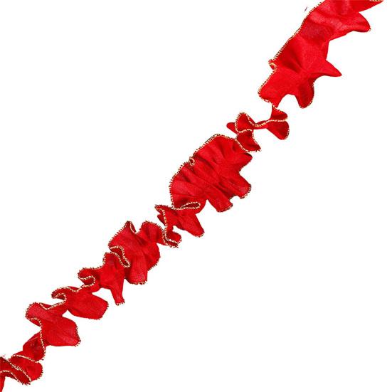 Рождественская лента Практичная плиссированная яркая цветная рождественская лента Рождественская лента для декора елки Рождественская лента для вечеринки красный