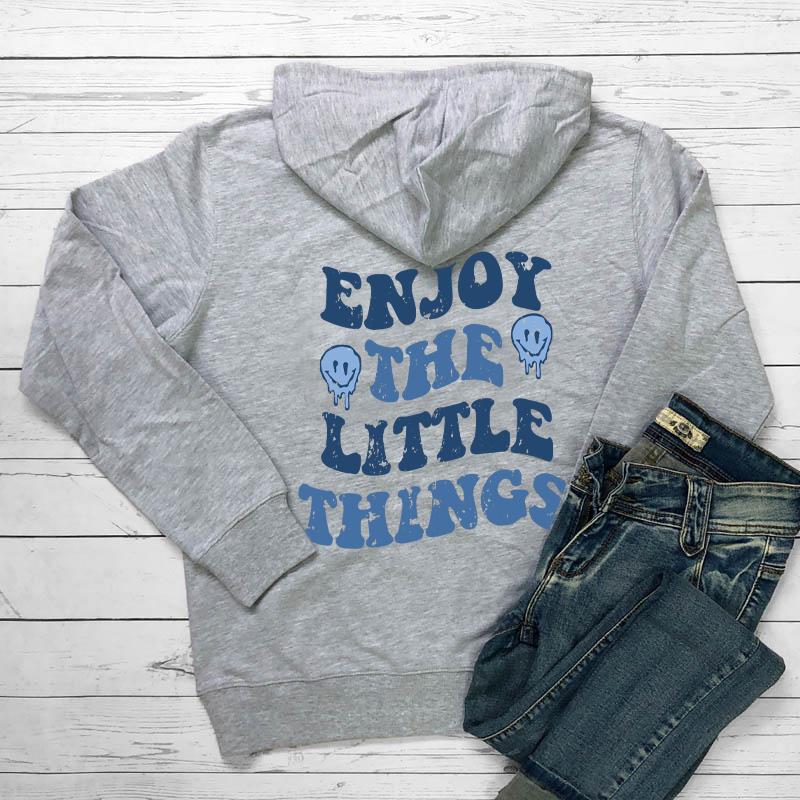 Цветная женская толстовка с надписью Enjoy The Little Things, модная толстовка с капюшоном и рисунком улыбки, хлопковые толстовки с рисунком 3XL
Цветная женская толстовка с надписью Enjoy The Little Things, модная толстовка с капюшоном и рисунком улыбки, хлопковые толстовки с рисунком 3XL