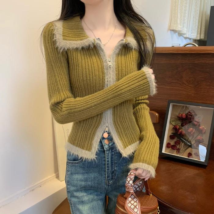 Red plush knitted cardigan women s autumn and winter new slim-fitting inner waist double zipper sweater One Size
Red plush knitted cardigan women s autumn and winter new slim-fitting inner waist double zipper sweater One Size