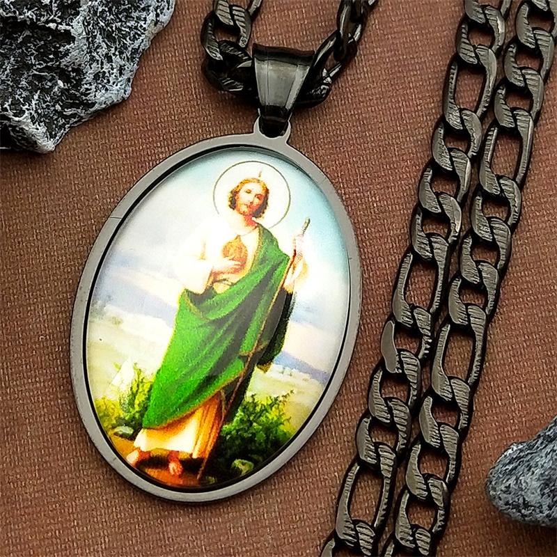 San Judas Tadeo Medal Pendant Necklace for Women Men Stainless Steel Gold Color Saints Apostle of Jesus Amulet Faith Jewelry
San Judas Tadeo Medal Pendant Necklace for Women Men Stainless Steel Gold Color Saints Apostle of Jesus Amulet Faith Jewelry
