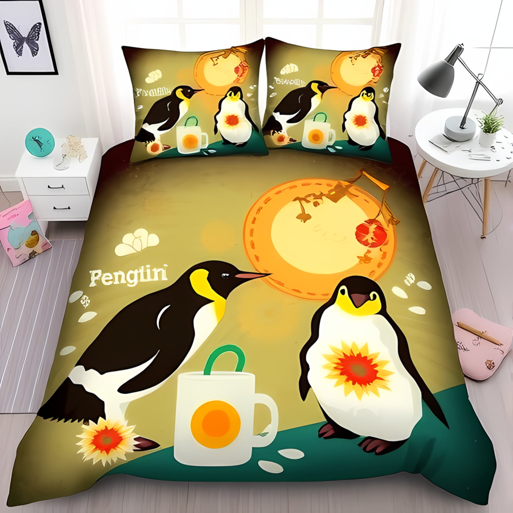 Comforter Charming Green Penguin Whimsical Design For Cozy Bedrooms Suitable Children Kids And Adults Warm Soft Breathable Comforter (quilt)-EU Single(135*200cm)3pcs
Comforter Charming Green Penguin Whimsical Design For Cozy Bedrooms Suitable Children Kids And Adults Warm Soft Breathable Comforter (quilt)-EU Single(135*200cm)3pcs
