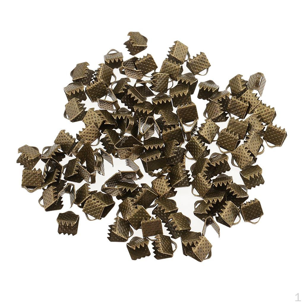 100 Ribbon Ends Flat Clamp Crimp For DIY Jewelry Making 6mm/10mm - Bronze, 6mm
100 Ribbon Ends Flat Clamp Crimp For DIY Jewelry Making 6mm/10mm - Bronze, 6mm