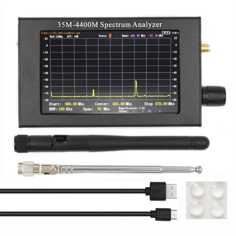 4,3-дюймовий частотний аналізатор спектру з антеною 35M-4400Mhz для e Talkie 2.4G WiFi дистанційного керування
4,3-дюймовий частотний аналізатор спектру з антеною 35M-4400Mhz для e Talkie 2.4G WiFi дистанційного керування