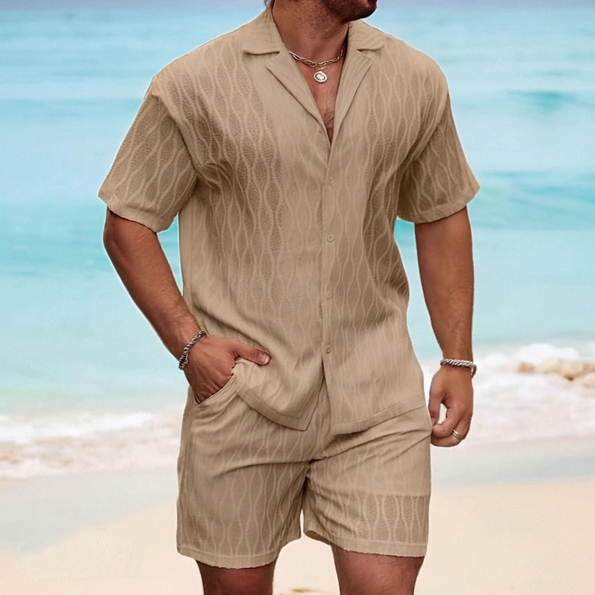 Men s Summer Casual Short Sleeve Shirt and Shorts Set, Wave Jacquard Design, Beachwear Outfit XXL хакі
Men s Summer Casual Short Sleeve Shirt and Shorts Set, Wave Jacquard Design, Beachwear Outfit XXL хакі