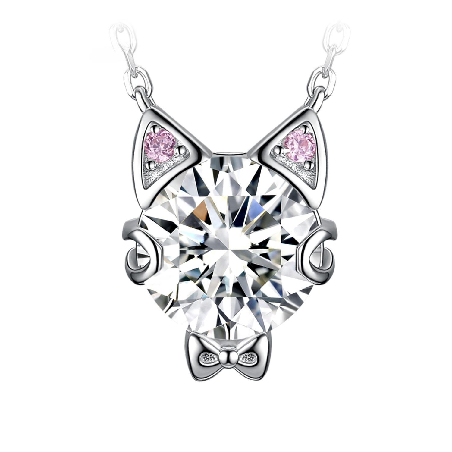 JewelryPalace New Arrival Love Cat 3ct Round Gemstone 925 Sterling Silver Pendant Necklace for Woman Girl Cute Fine Jewelry
JewelryPalace New Arrival Love Cat 3ct Round Gemstone 925 Sterling Silver Pendant Necklace for Woman Girl Cute Fine Jewelry