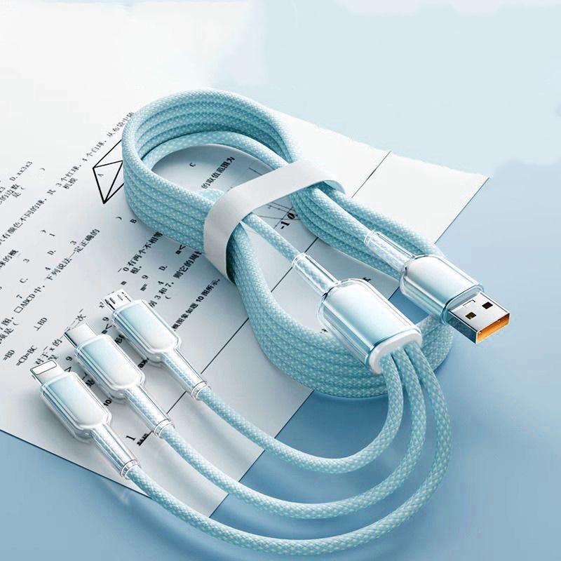 Crystal Gradient Braided Three-in-One Charging Cable for Huawei, Apple, and Android. 1.2 meters
Crystal Gradient Braided Three-in-One Charging Cable for Huawei, Apple, and Android. 1.2 meters