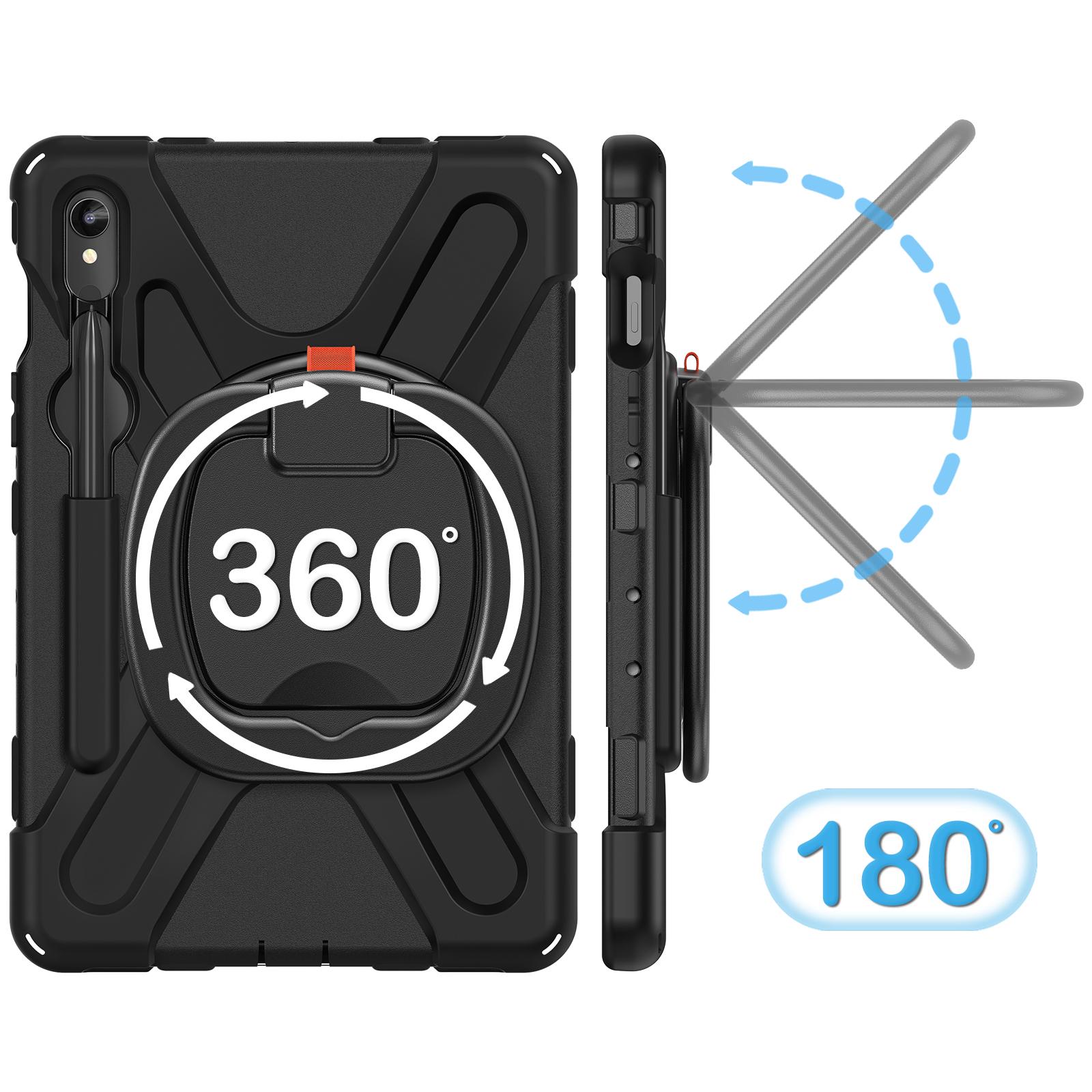 For Samsung Galaxy Tab S9 FE/S9/S8/S7 Hard PC+Soft Silicone Case Rotating Kickstand Shockproof Tablet Cover Black+Black
For Samsung Galaxy Tab S9 FE/S9/S8/S7 Hard PC+Soft Silicone Case Rotating Kickstand Shockproof Tablet Cover Black+Black