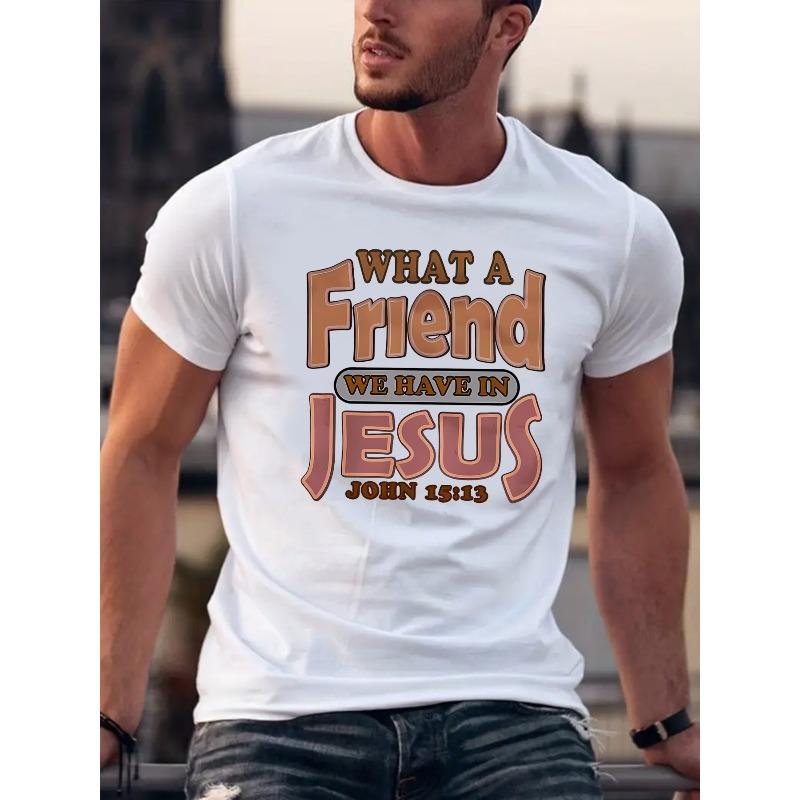 Men S Summer Fashion Short Sleeve T-Shirt with What a Friend We Have in Jesus Print, Casual Crew Neck, Slight Stretch, Regular Fit 4XL білий
Men S Summer Fashion Short Sleeve T-Shirt with What a Friend We Have in Jesus Print, Casual Crew Neck, Slight Stretch, Regular Fit 4XL білий