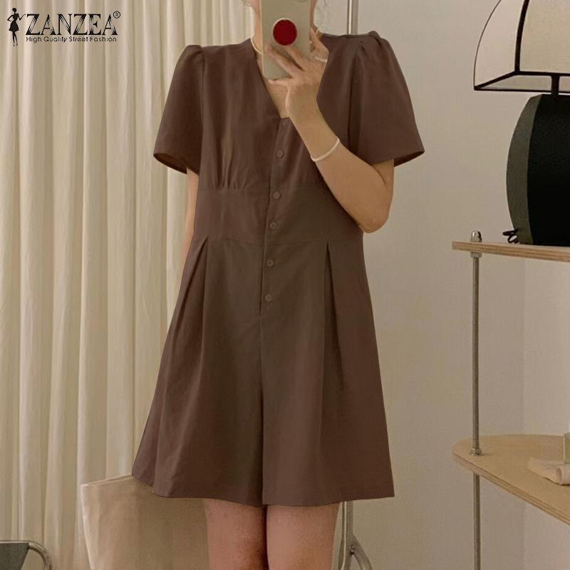 ZANZEA Летние повседневные женские комбинезоны с короткими рукавами и v-образным вырезом
ZANZEA Летние повседневные женские комбинезоны с короткими рукавами и v-образным вырезом