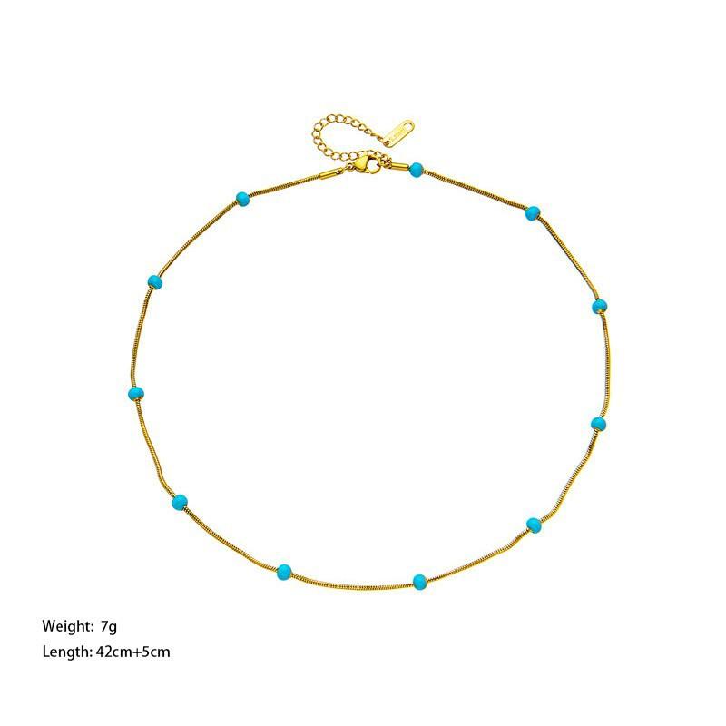 Новый тренд из титановой стали, универсальный свет, роскошь, ниша, не выцветает, зеленая бусина, круглая змея, цепочка, ожерелье для женщин
Новый тренд из титановой стали, универсальный свет, роскошь, ниша, не выцветает, зеленая бусина, круглая змея, цепочка, ожерелье для женщин