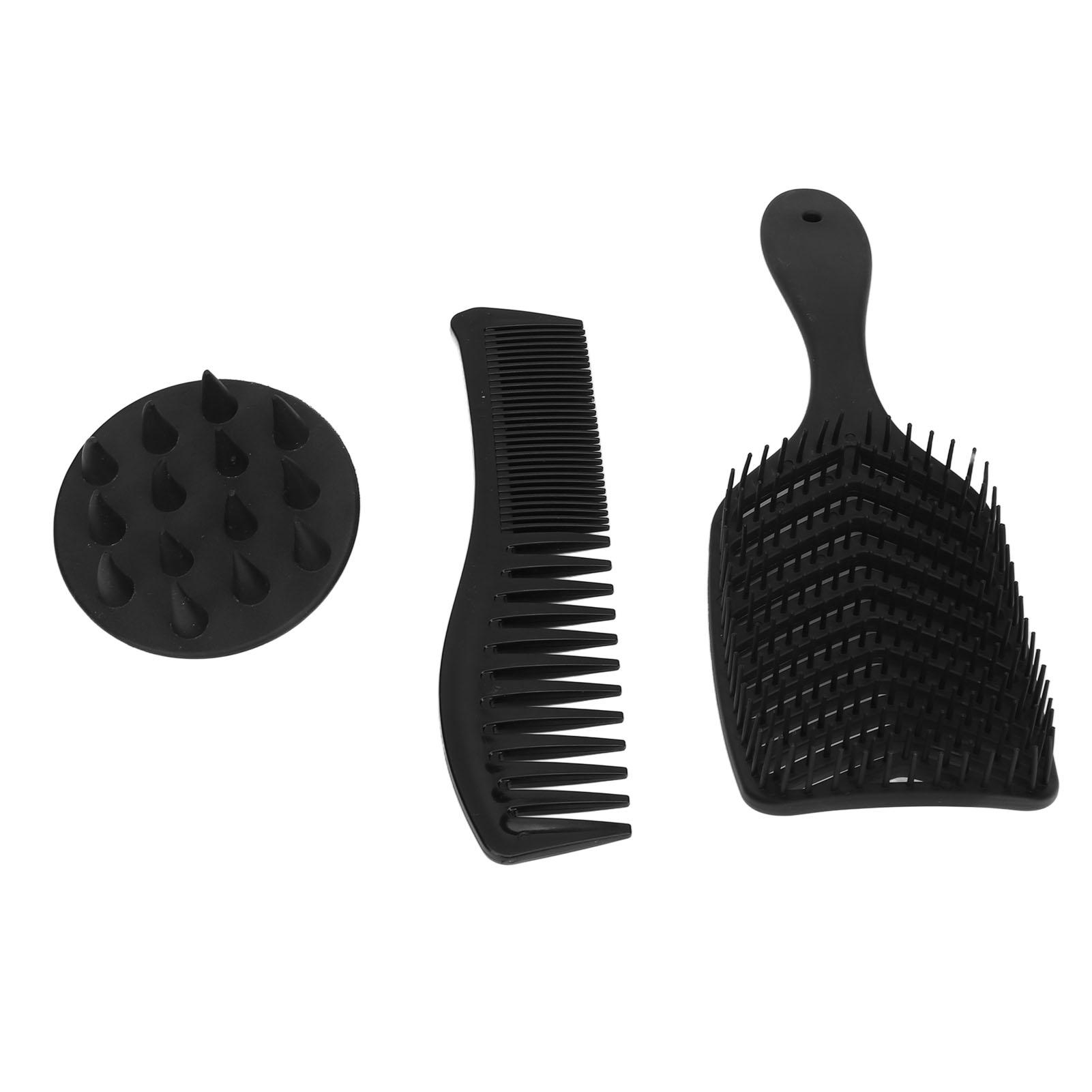 3pcs Hair Comb Set Easy Detangling Hollow Out Comb Wide Teeth Comb Hair Washing Brush Black
3pcs Hair Comb Set Easy Detangling Hollow Out Comb Wide Teeth Comb Hair Washing Brush Black
