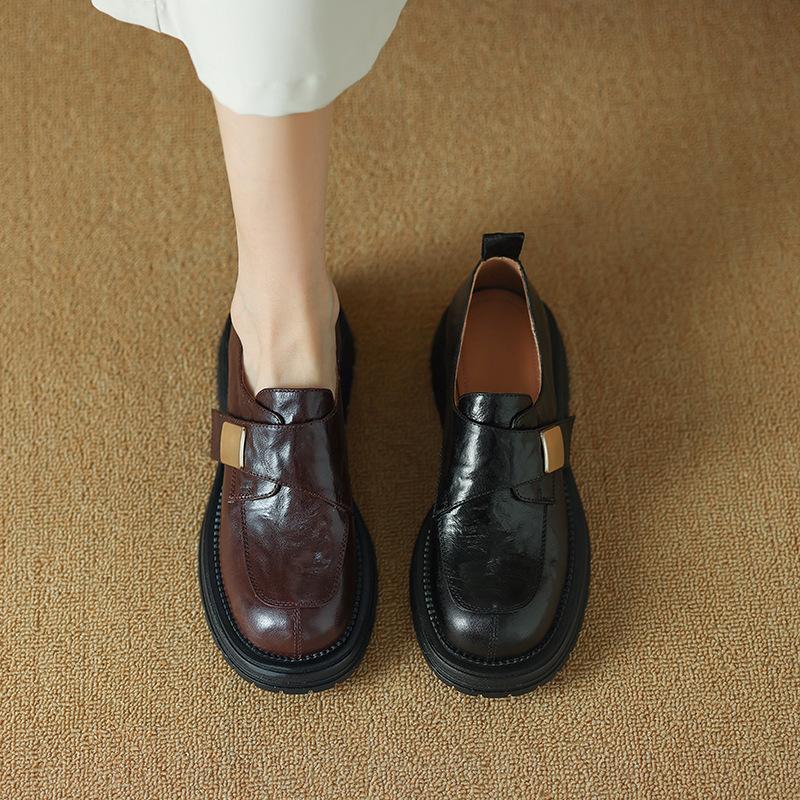 new retro British round head platform loafers hand-scratched sheepskin one-pedal single shoes women 35
new retro British round head platform loafers hand-scratched sheepskin one-pedal single shoes women 35