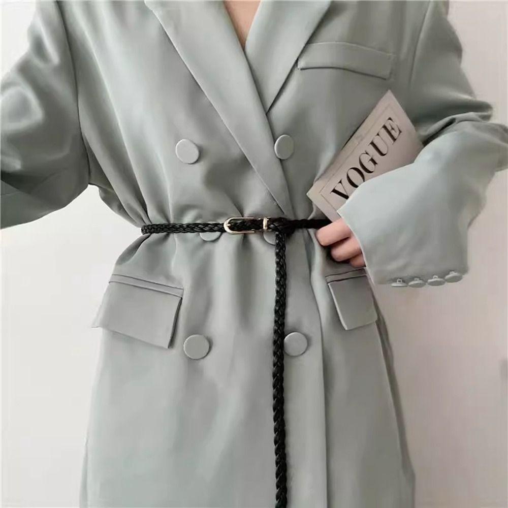 Jeans Decor Thin Belt Metal Buckle PU Leather Waistband Fashion Weave Belt Dress Decoration срібний
Jeans Decor Thin Belt Metal Buckle PU Leather Waistband Fashion Weave Belt Dress Decoration срібний
