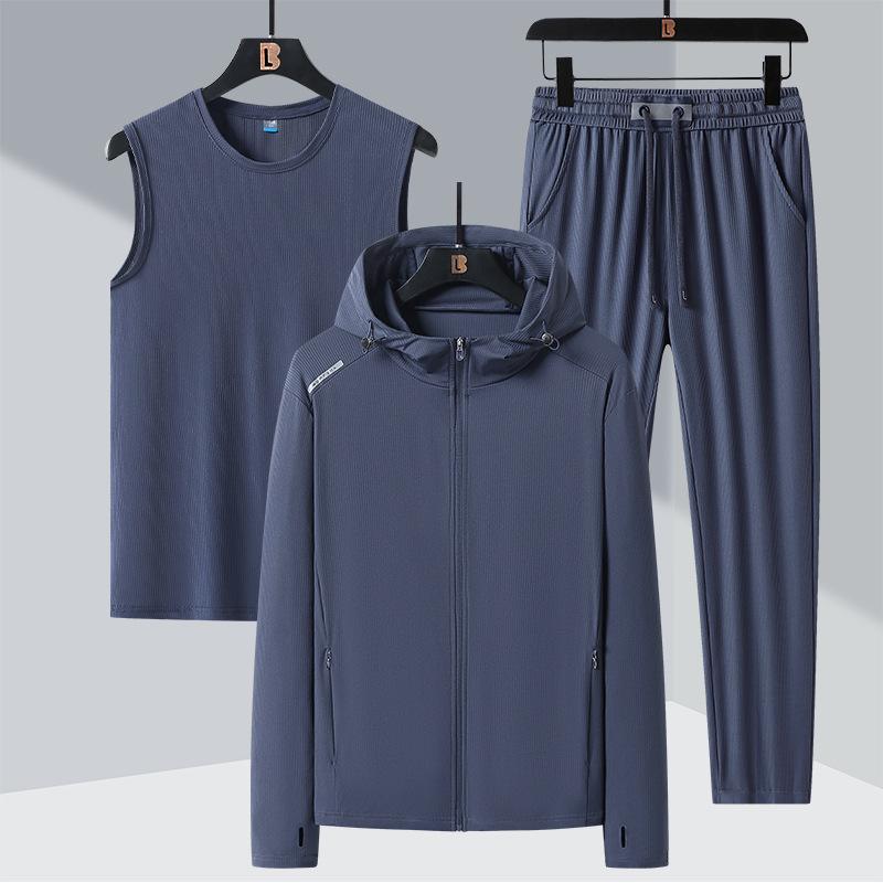 Summer Couple Pairing Three Piece Lightweight Breathable Sun Protection Suit Outdoor Ice Silk Couple Quick Drying Long Sleeved Plus Size Set L
Summer Couple Pairing Three Piece Lightweight Breathable Sun Protection Suit Outdoor Ice Silk Couple Quick Drying Long Sleeved Plus Size Set L