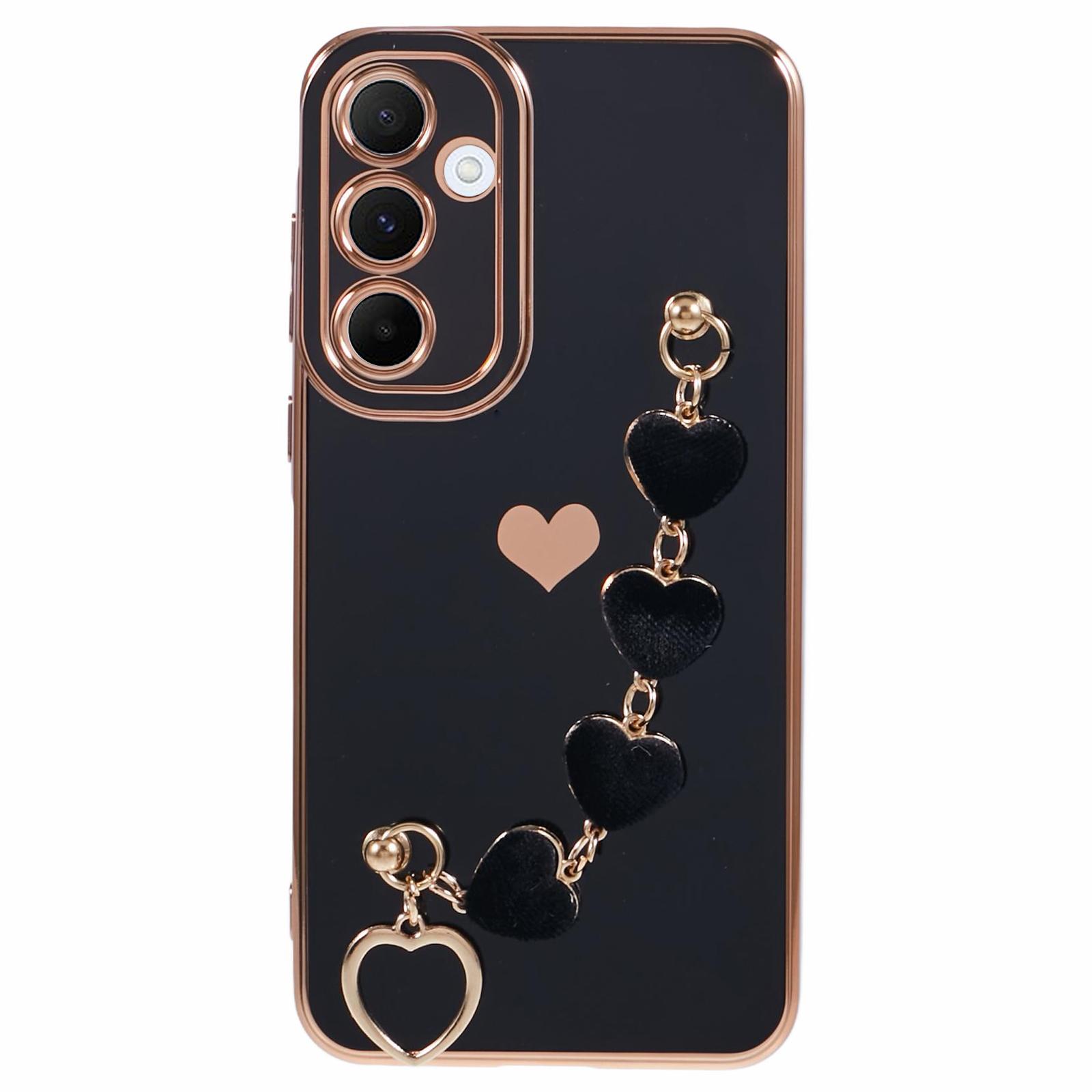 For Samsung Galaxy S24+ TPU Case Electroplating Edge Phone Cover with Heart Hand Strap Black
For Samsung Galaxy S24+ TPU Case Electroplating Edge Phone Cover with Heart Hand Strap Black