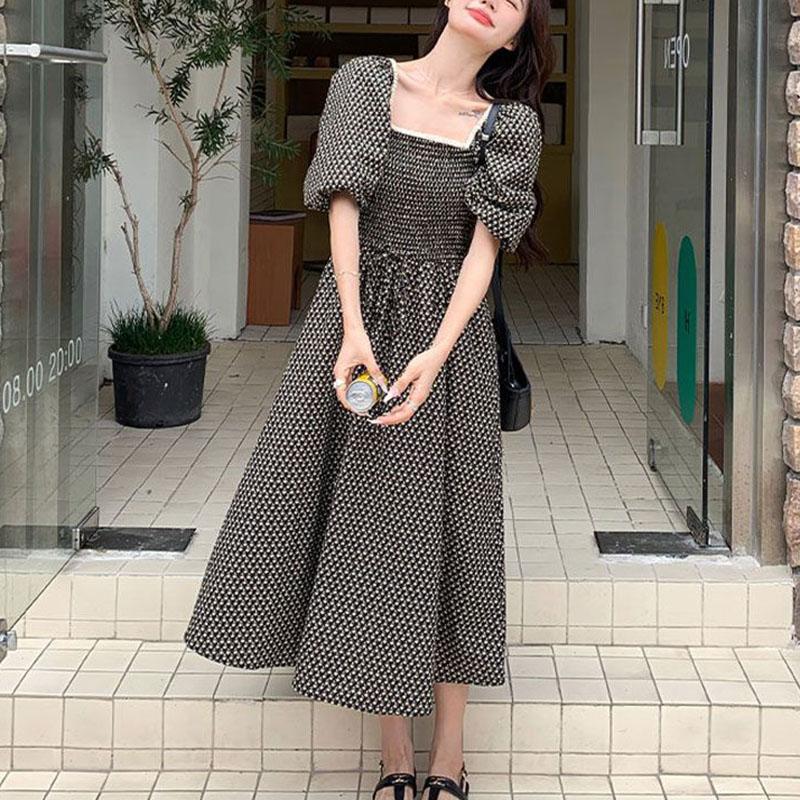 Платья с квадратным воротником и короткими рукавами, женское летнее повседневное женское платье, богемное женское платье макси 
Платья с квадратным воротником и короткими рукавами, женское летнее повседневное женское платье, богемное женское платье макси