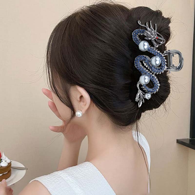 Blue Dragon Hairpin with Pearl Hair Claw Women Simple Zodiac Hair Claw Alloy Metal Hairpin Shark Clip Fashion Hair Accessories
Blue Dragon Hairpin with Pearl Hair Claw Women Simple Zodiac Hair Claw Alloy Metal Hairpin Shark Clip Fashion Hair Accessories