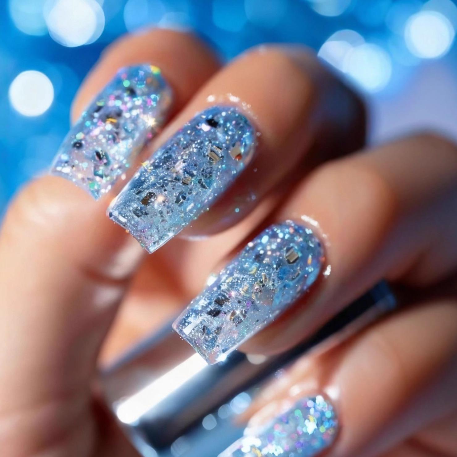 Blue Starry River Long Ballet Nails - Shiny Flakes False Fingernail Tips Stickers
Blue Starry River Long Ballet Nails - Shiny Flakes False Fingernail Tips Stickers