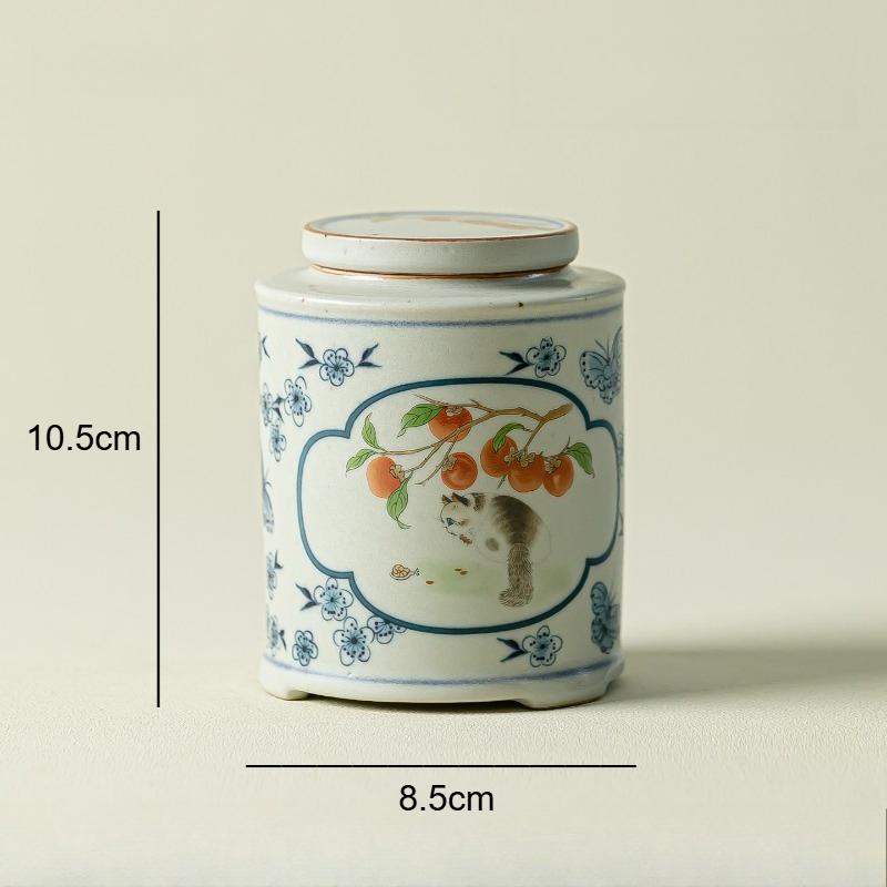 350ml Blue and White Rabbit Tea Jar Ceramic Sealed Tea Storage Jar Pu Erh Tea Warehouse Ru Kiln Cat Pattern Moisture-proof Jar
350ml Blue and White Rabbit Tea Jar Ceramic Sealed Tea Storage Jar Pu Erh Tea Warehouse Ru Kiln Cat Pattern Moisture-proof Jar