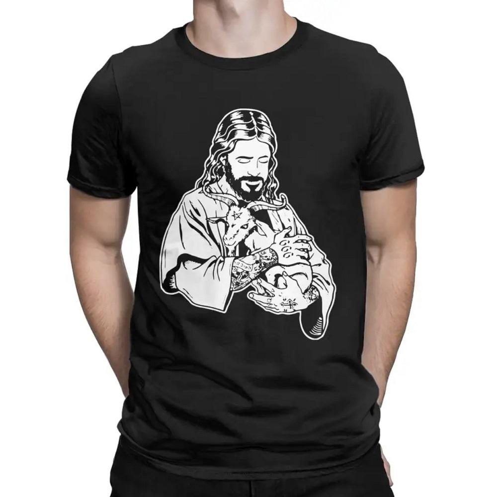 Jesus Loves Satan Baphomet Goat Atheist T-Shirt Men Humor Pure Cotton Tees Round Collar Short Sleeve T Shirts Gift 80083 XXXL
Jesus Loves Satan Baphomet Goat Atheist T-Shirt Men Humor Pure Cotton Tees Round Collar Short Sleeve T Shirts Gift 80083 XXXL