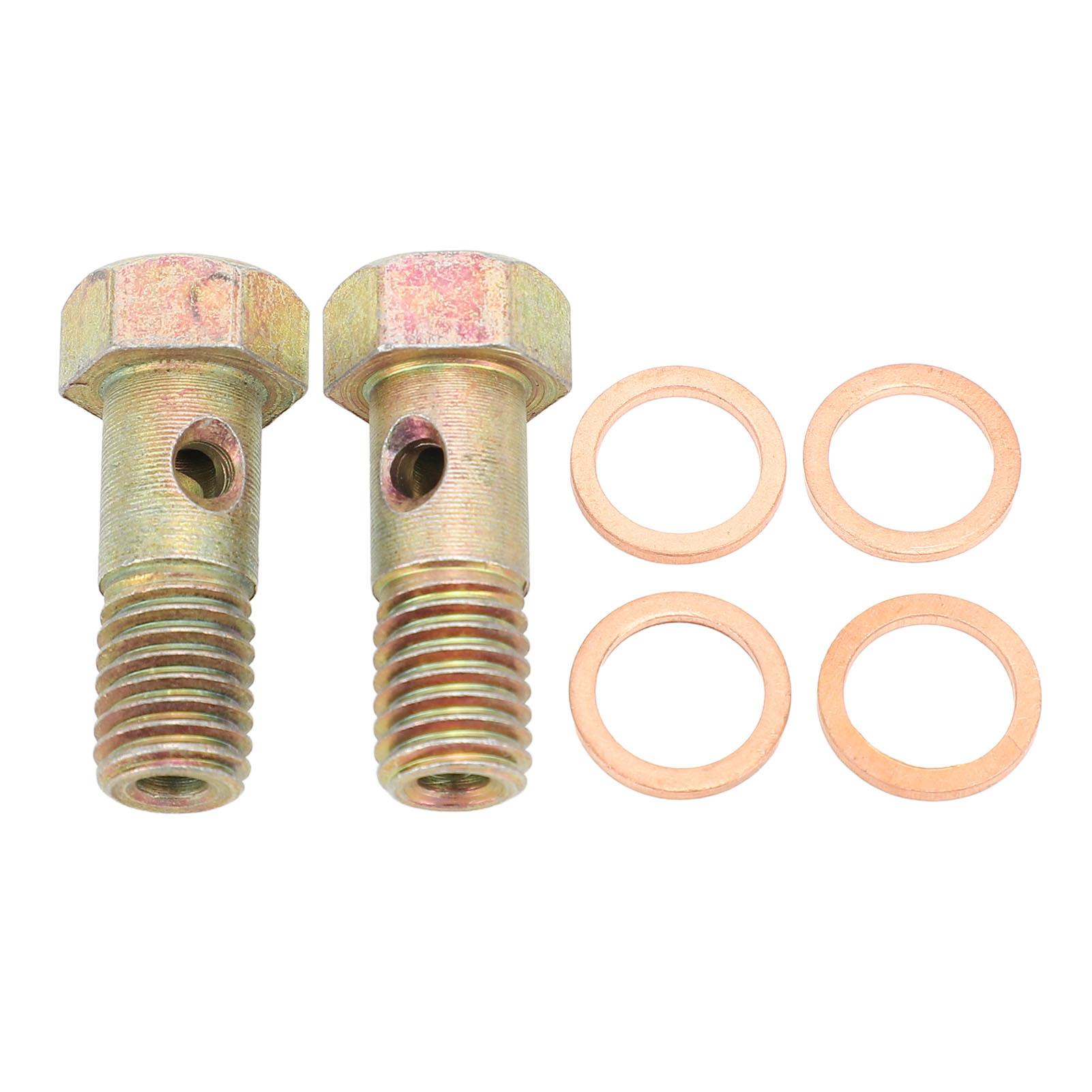 Pair of M10x1.5 Caliper Brake Hose Banjo Bolt Set Stainless Steel Brake Line Hose Bolts with Crush
Pair of M10x1.5 Caliper Brake Hose Banjo Bolt Set Stainless Steel Brake Line Hose Bolts with Crush