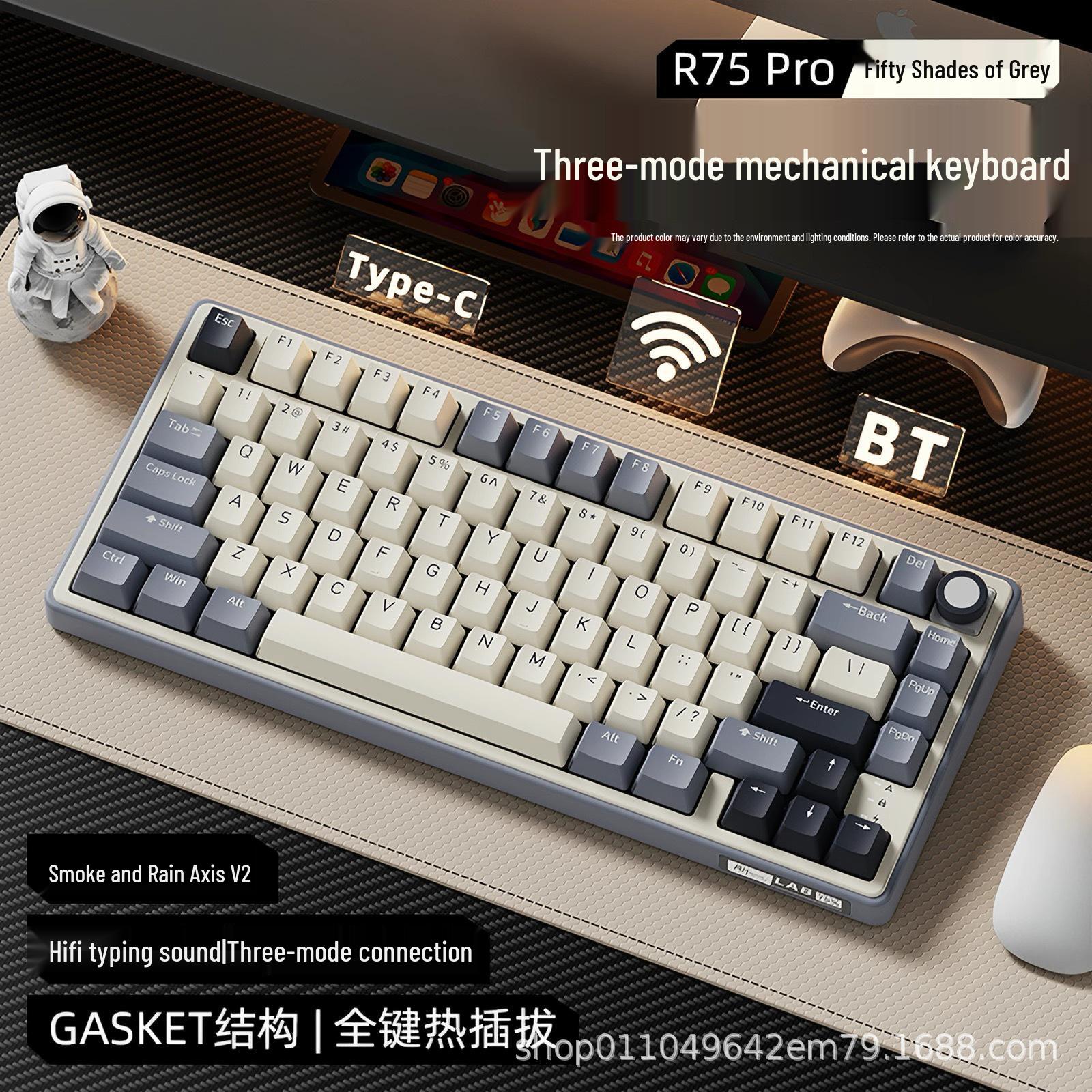 RKR75 Bluetooth Трирежимна RGB Механічна клавіатура з гарячою заміною для кіберспорту
RKR75 Bluetooth Трирежимна RGB Механічна клавіатура з гарячою заміною для кіберспорту
