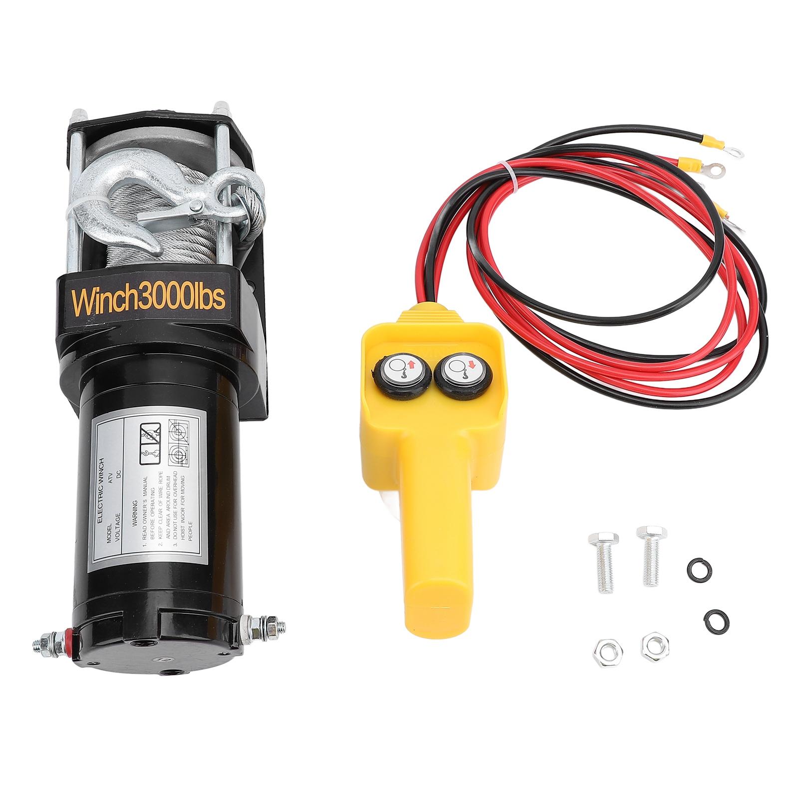 12V 3000lbs Load Bearing Electric Winch Kits Strong Torsion 1KW Trailers Towing Load Up Winch for
12V 3000lbs Load Bearing Electric Winch Kits Strong Torsion 1KW Trailers Towing Load Up Winch for