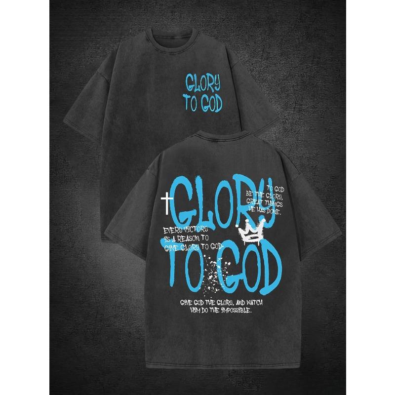 Loose Retro Style T-shirt | Glory to God Cross Crown Print Text, Religious Daily Wear, Crew Neck, Short Sleeve, All-season S чёрный
Loose Retro Style T-shirt | Glory to God Cross Crown Print Text, Religious Daily Wear, Crew Neck, Short Sleeve, All-season S чёрный