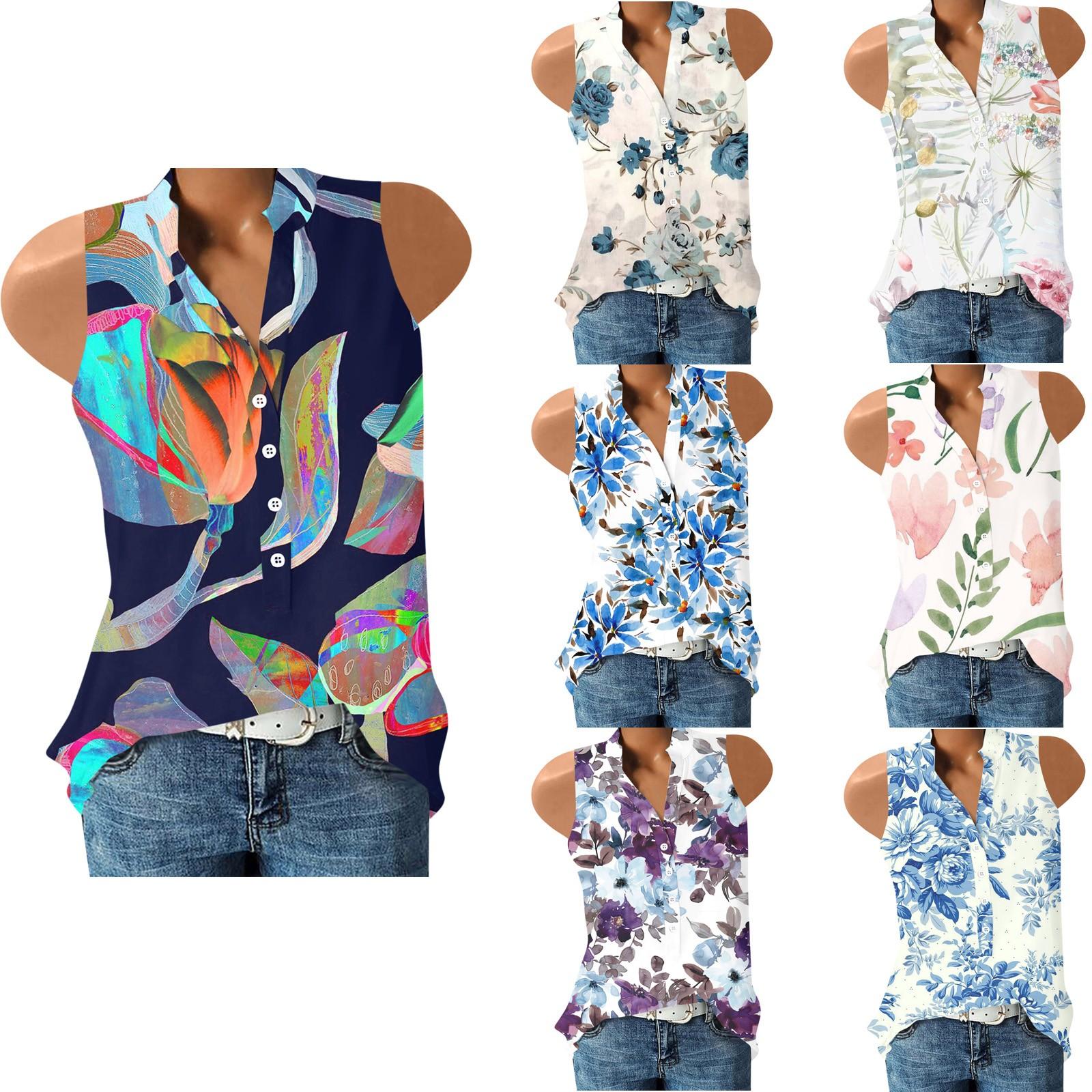 Женская летняя повседневная официальная универсальная рубашка без рукавов с принтом, топ на пуговицах XL тёмно-синий 
Женская летняя повседневная официальная универсальная рубашка без рукавов с принтом, топ на пуговицах XL тёмно-синий